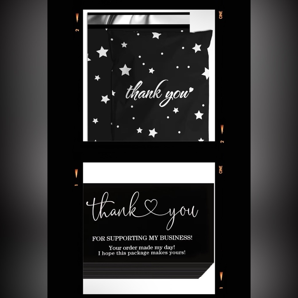 10 Cards + 10 Polymailers (6x9)-White Script - Picture 4 of 6